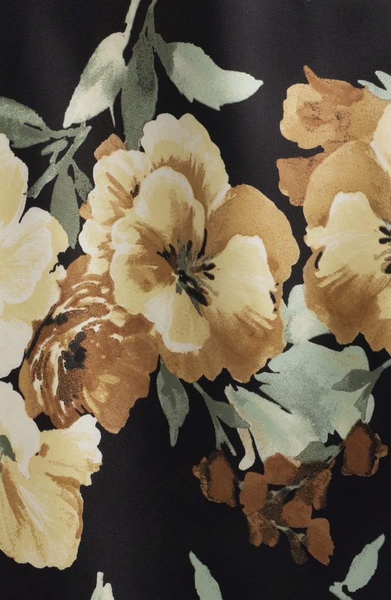 Anne Klein Floral Print Maxi Skirt, Alternate, color, Anne Black Multi