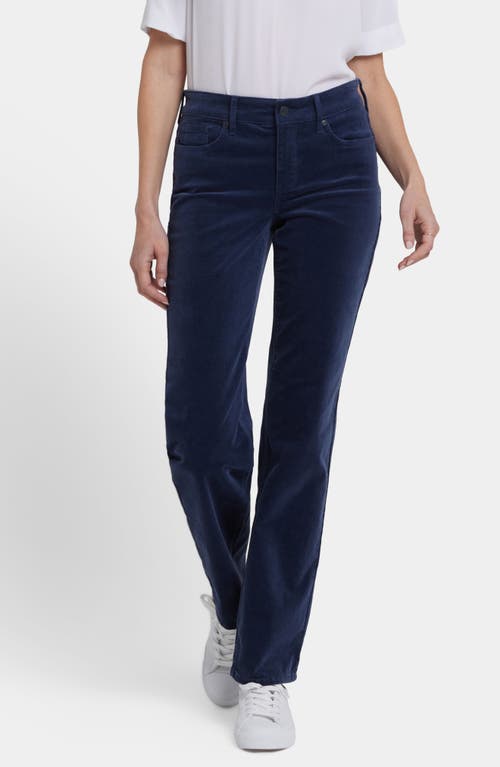 Nydj Straight Leg Velveteen Trouser Pants In Blue