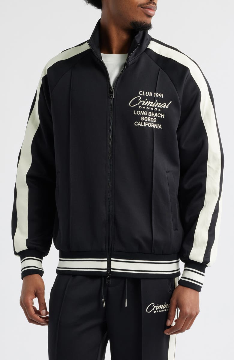 CRIMINAL DAMAGE Pintuck Track Jacket, Alternate, color,