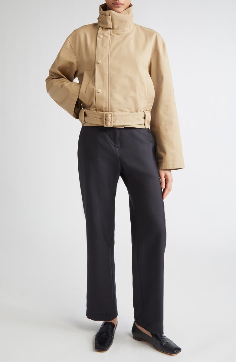 Brandon Maxwell The Phoenix Wool & Silk Mikado Pants, Alternate, color, Black