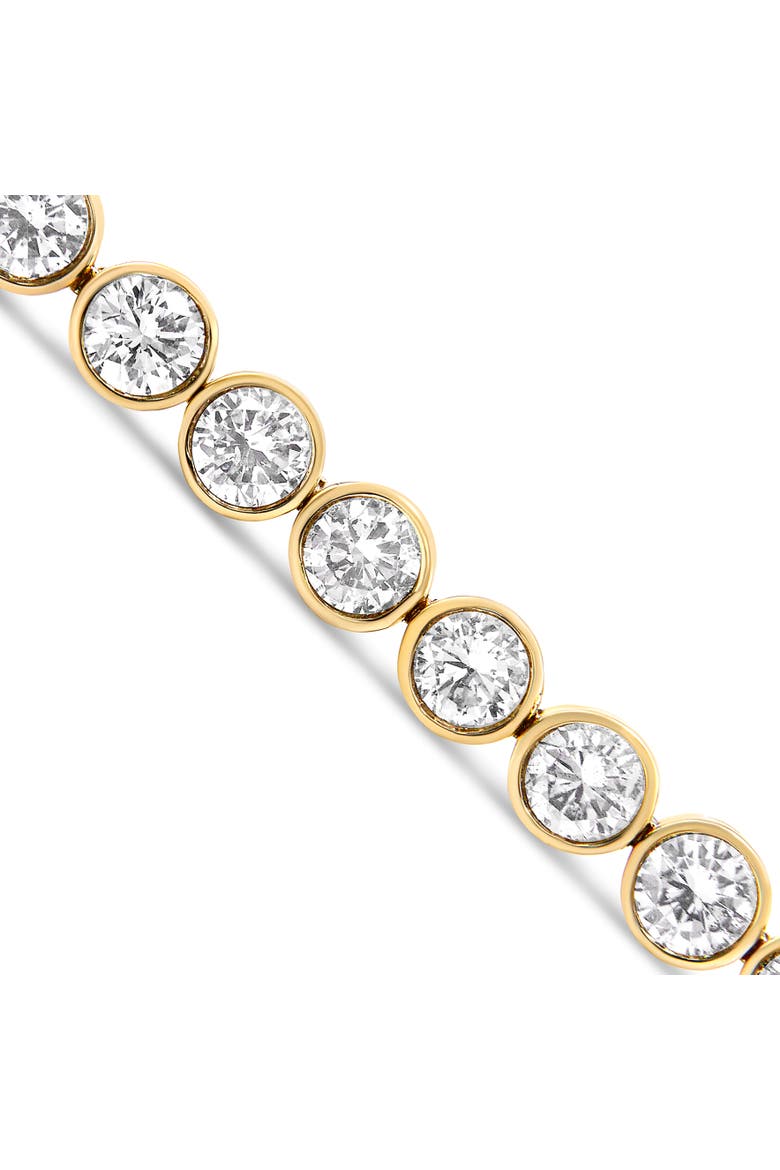 10K Yellow Gold 8.0 Cttw Bezel Set Round Diamond Tennis Bracelet, Alternate, color, Yellow Gold