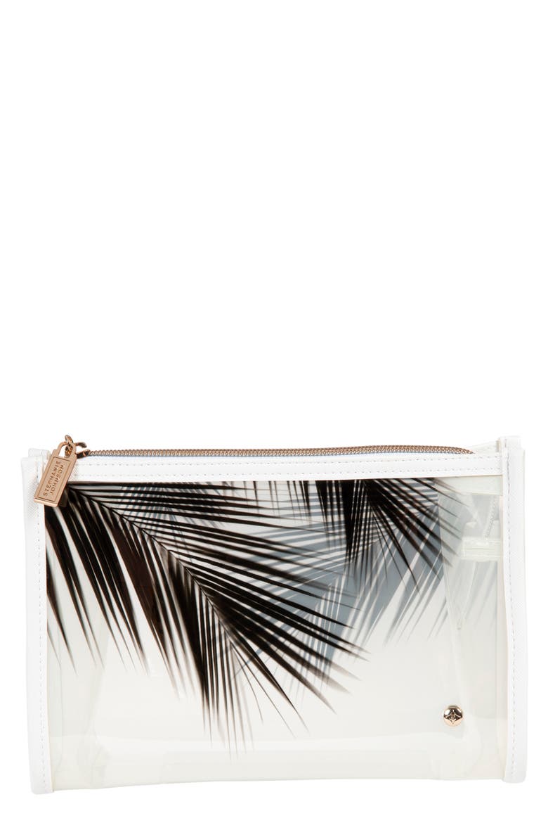 Miami Palm Medium Makeup Bag, Main, color, NO COLOR