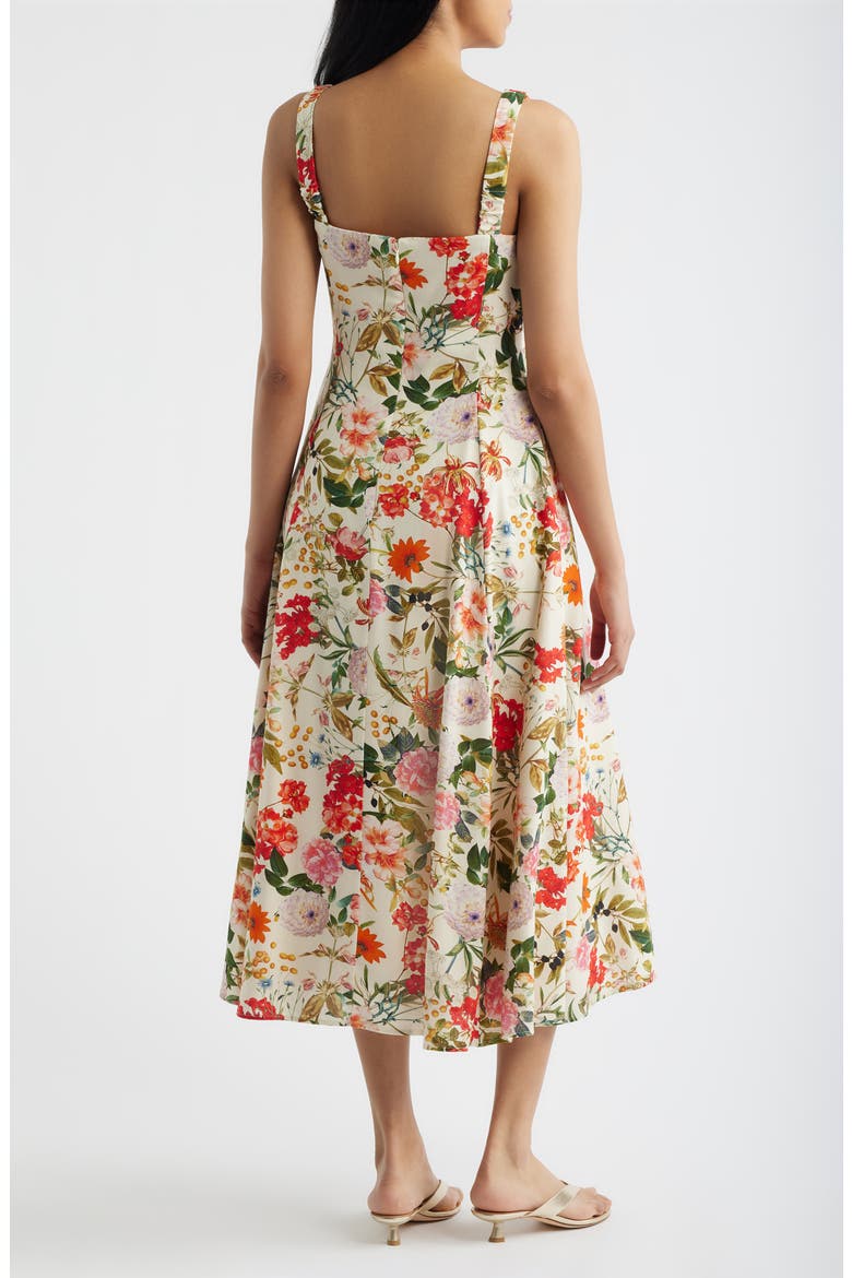 Floral Midi Sundress, Alternate, color, IVORY MULTI