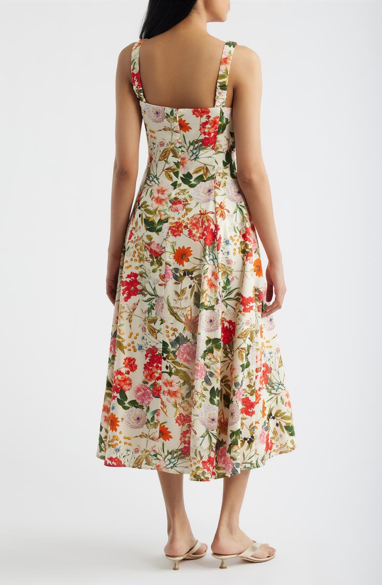 Julia Jordan Floral Midi Sundress, Alternate, color, Ivory Multi