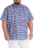 Harbor Bay by DXL Big & Tall Easy-Care Fern Patterned Sport Shirt