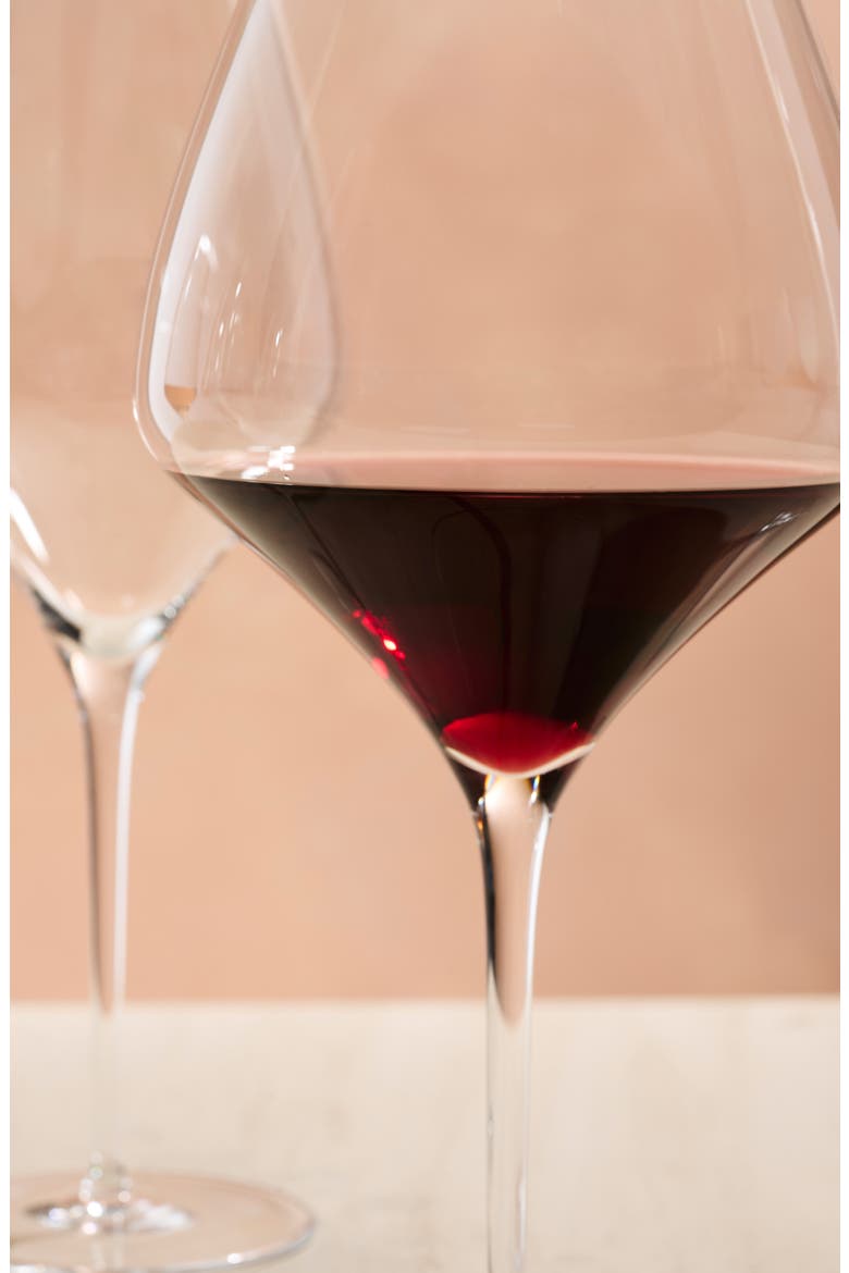 Alloro Set of 2 Burgundy Wine Glasses, Alternate, color, CLEAR