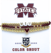 Color Shout Mississippi State Love My College Bracelet Stack