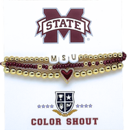 Color Shout Mississippi State Love My College Bracelet Stack