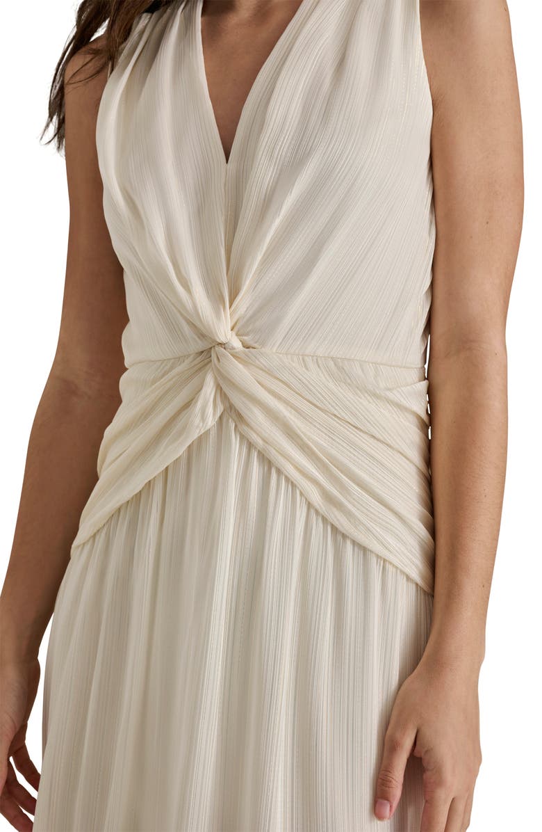 DKNY Twist Front Midi Dress, Alternate, color, Eggshell