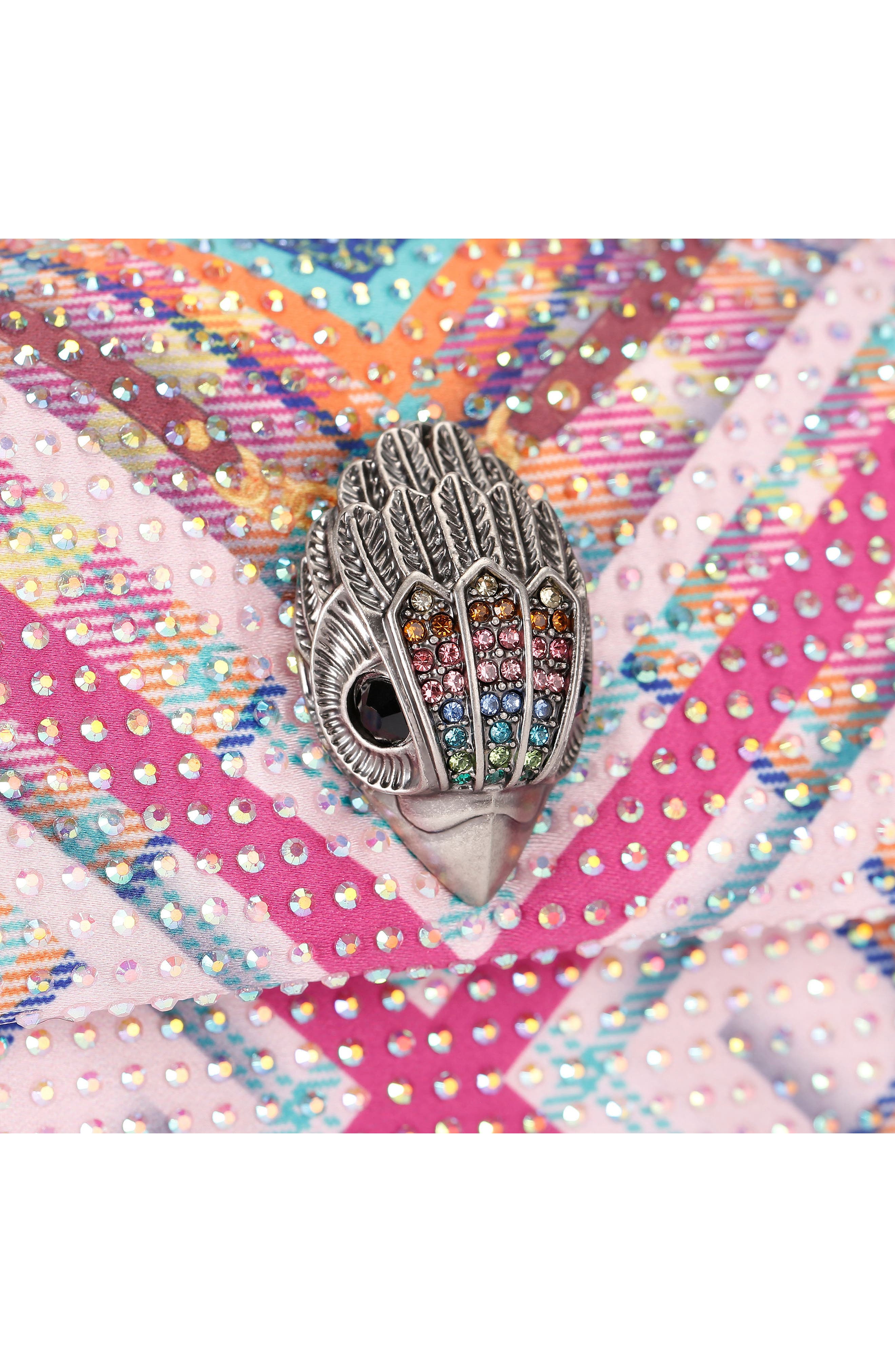 Fabric Kensington 17 Crystal Embellished Flap Bag, Alternate, color, PINK MULTI