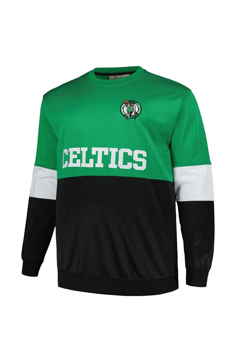 FANATICS Men's Fanatics Branded Kelly Green/Black Boston Celtics Big & Tall Split Pullover Sweatshirt, Alternate, color, 