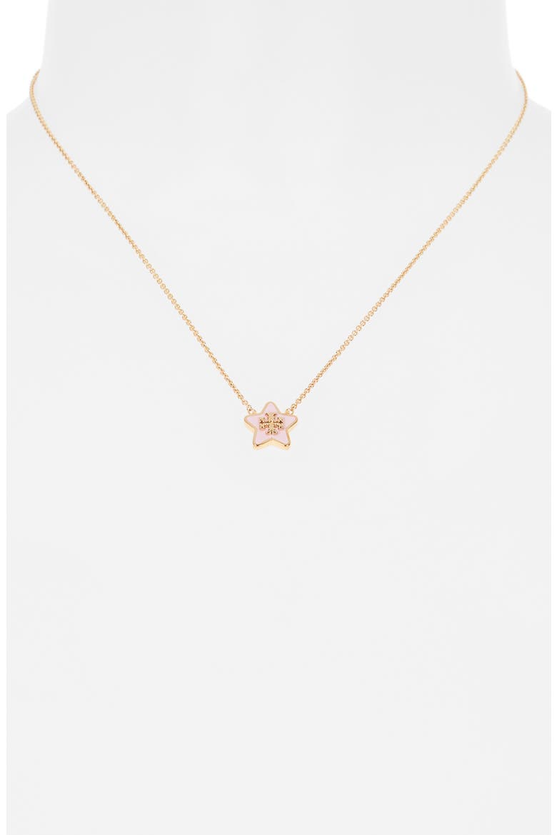 Forget Me Not Necklace, Alternate, color, TORY GOLD / PINK SNOW