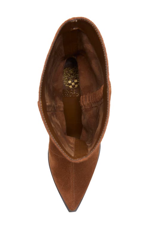 Vince Camuto Lorrys Whipstitch Block Heel Boot In Brown