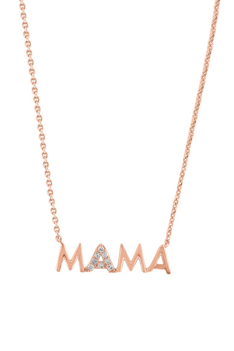 Diamond Embellished Mama Statement Necklace - 0.09ct, Alternate, color, ROSE GOLD
