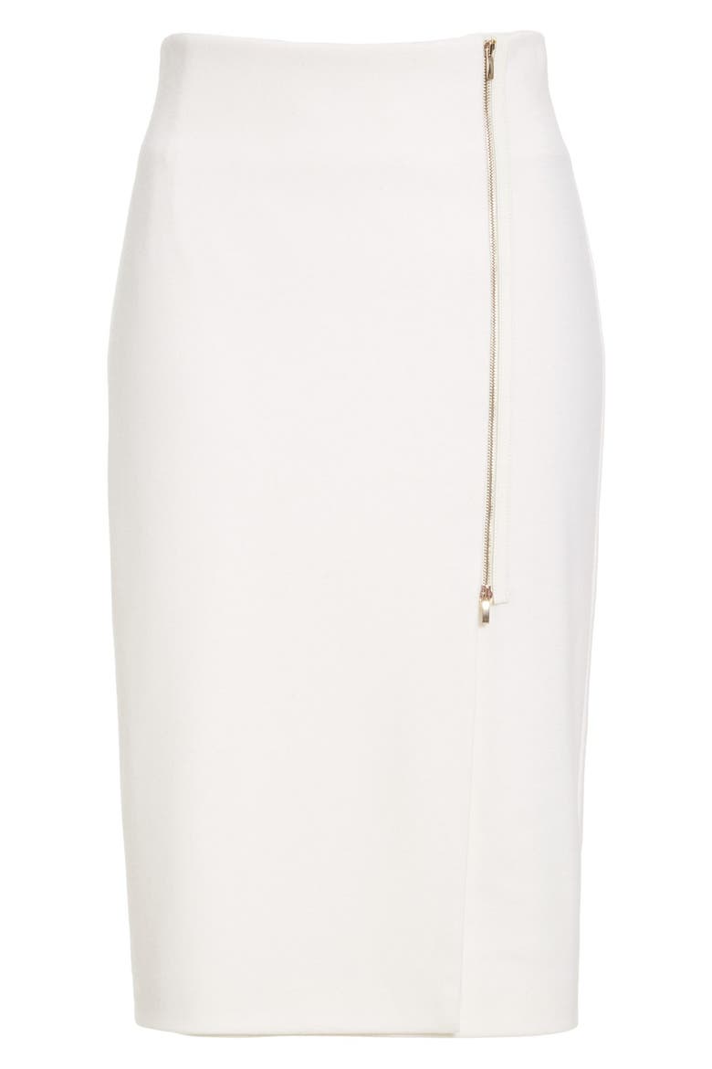 'Visita' Wool Jersey Pencil Skirt, Alternate, color, WHITE