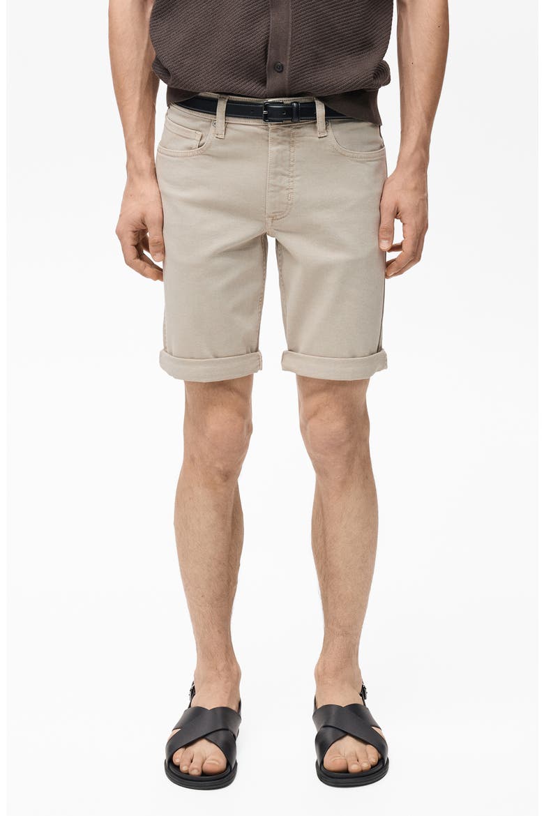 Slim Fit Stretch Cotton Bermuda Chino Shorts, Main, color, SAND