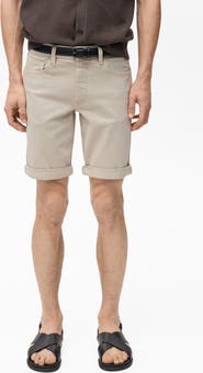 MANGO Slim Fit Stretch Cotton Bermuda Chino Shorts