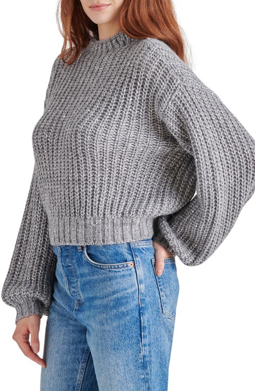 Steve Madden Martina Funnel Neck Sweater In Heather Grey
