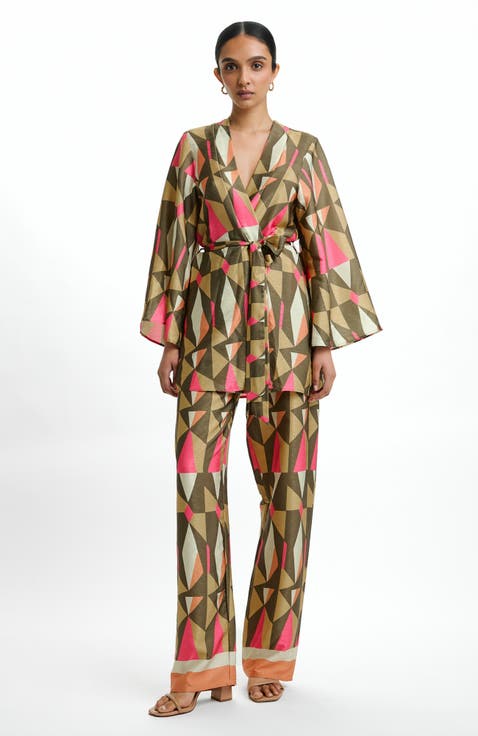 Leer Palazzo Pants in Caru Olive