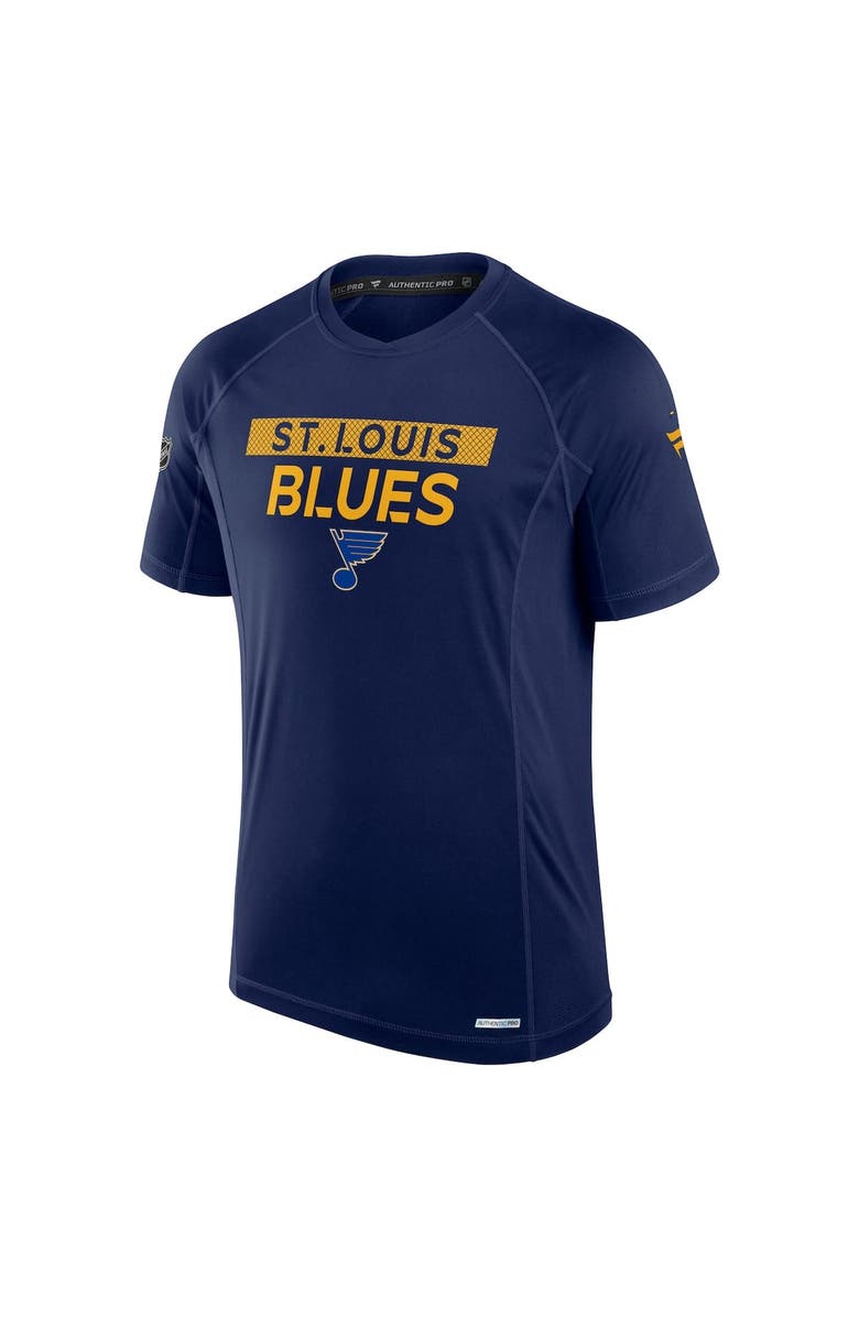 FANATICS Men's Fanatics Navy St. Louis Blues Authentic Pro Rink Tech T-Shirt, Alternate, color,