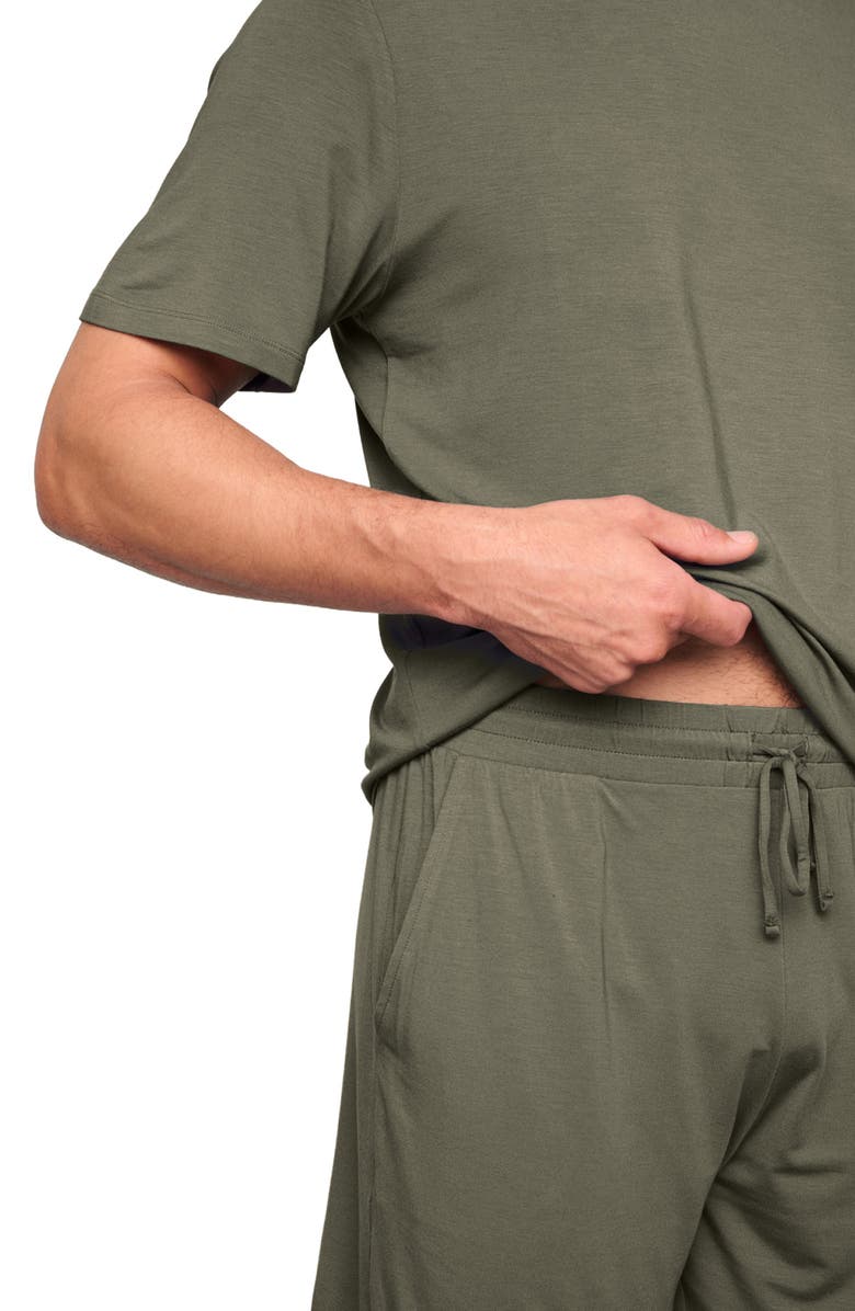 Eberjey Henry Pajama T-Shirt & Shorts Set, Alternate, color, Smokey Olive