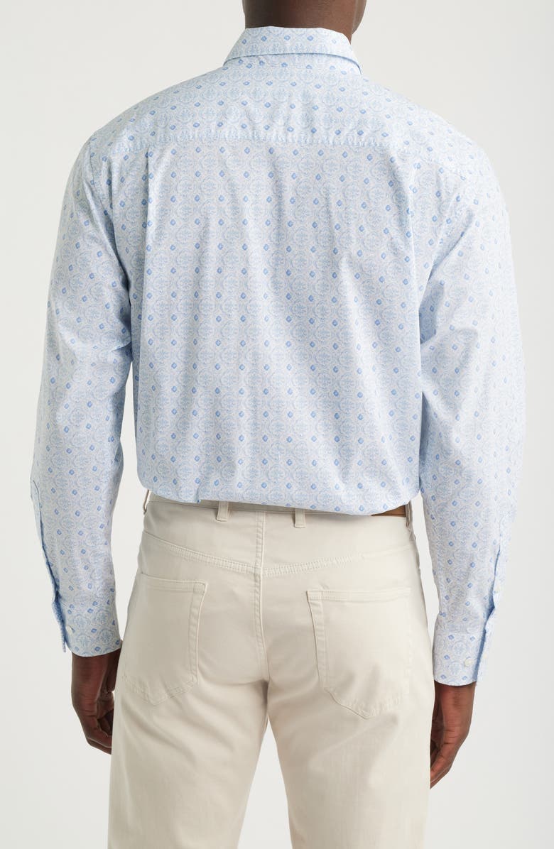 Tommy Bahama Sarasota Stretch Island Medallion IslandZone<sup>®</sup> Button-Up Shirt, Alternate, color, Blue Lapis