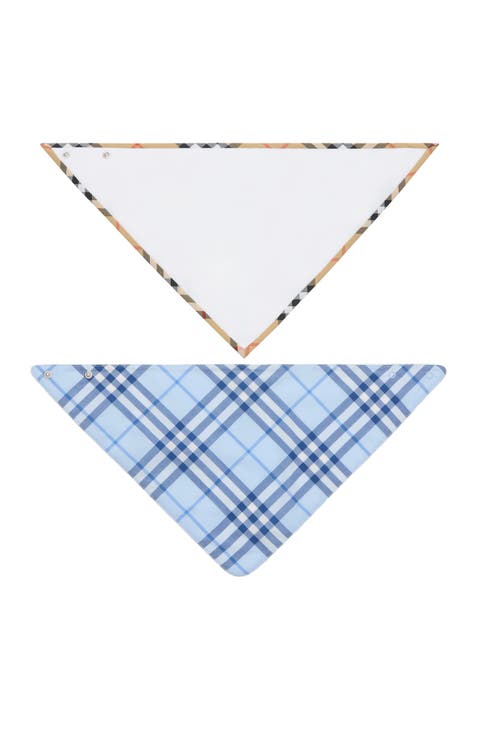 Check Cotton Two-piece Bib Set