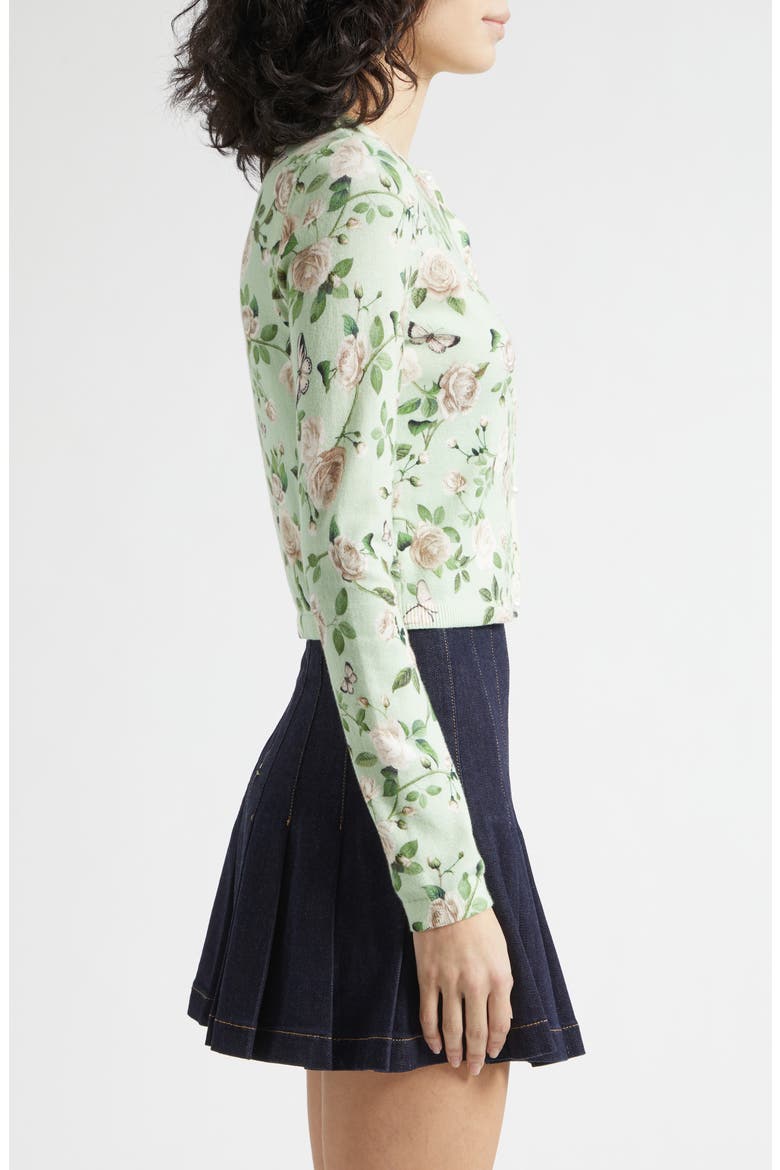Carson Floral Cotton Blend Cardigan, Alternate, color, GARDEN GOSSIP LIGHT SAGE