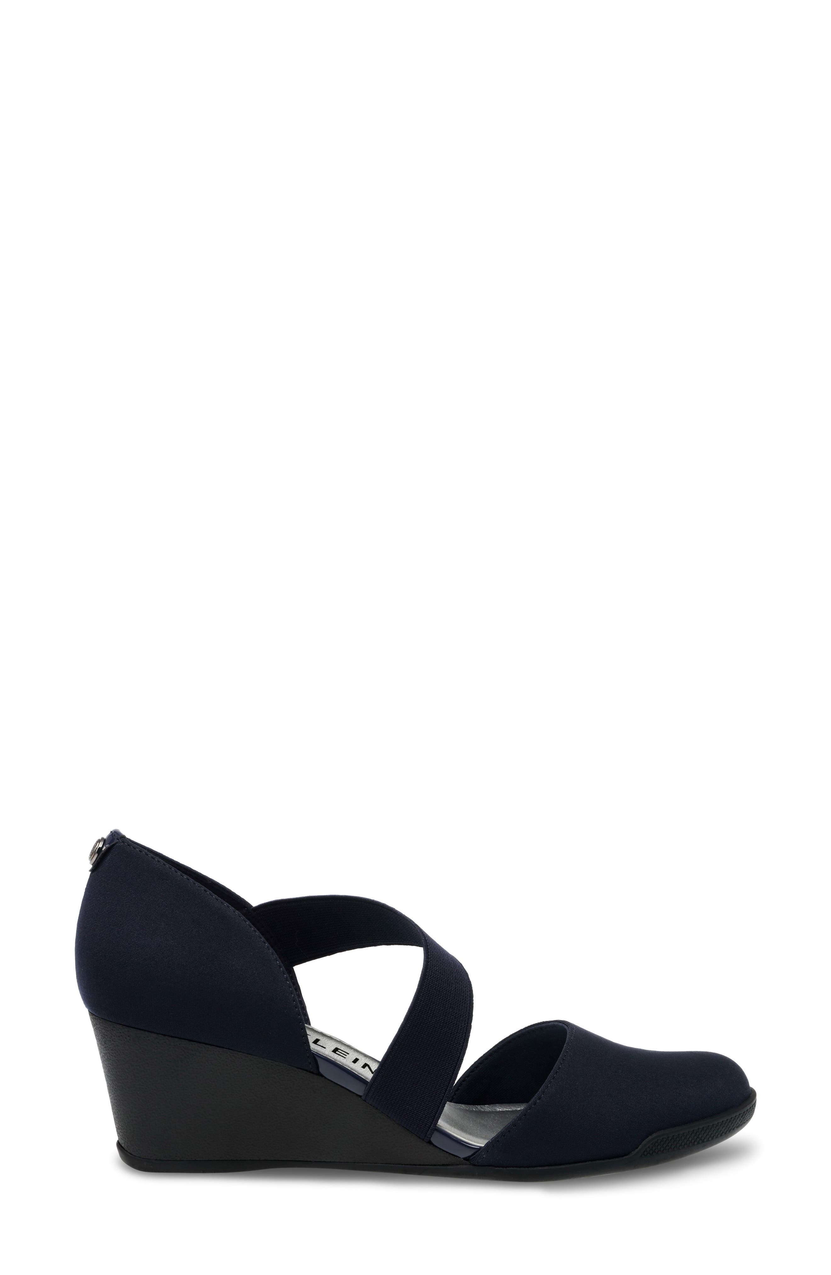 Anne Klein Tara Wedge Pump, Alternate, color, Navy Multi