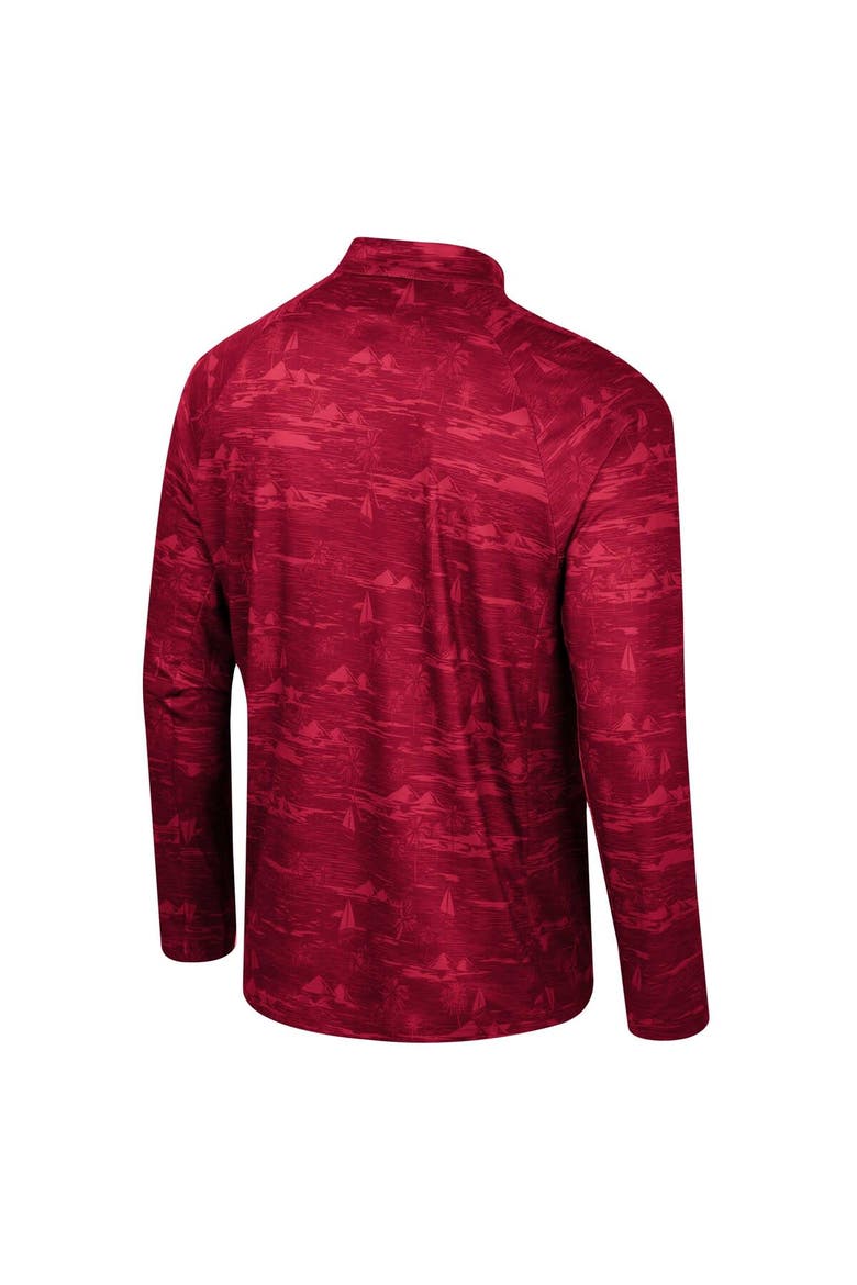 Men's Colosseum Crimson Washington State Cougars Carson Raglan Quarter-Zip Jacket, Alternate, color, Crimson