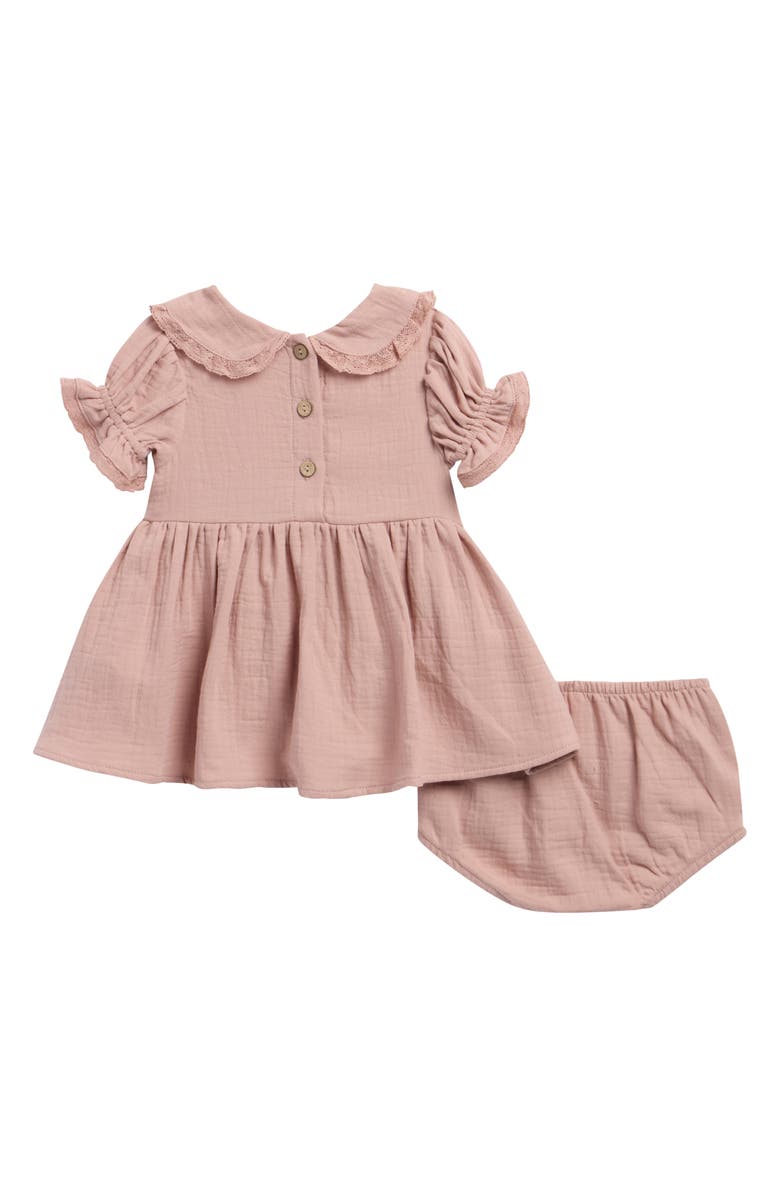 QUINCY MAE Kids' Marisol Lace Trim Dress & Bloomers Set, Alternate, color, Mauve