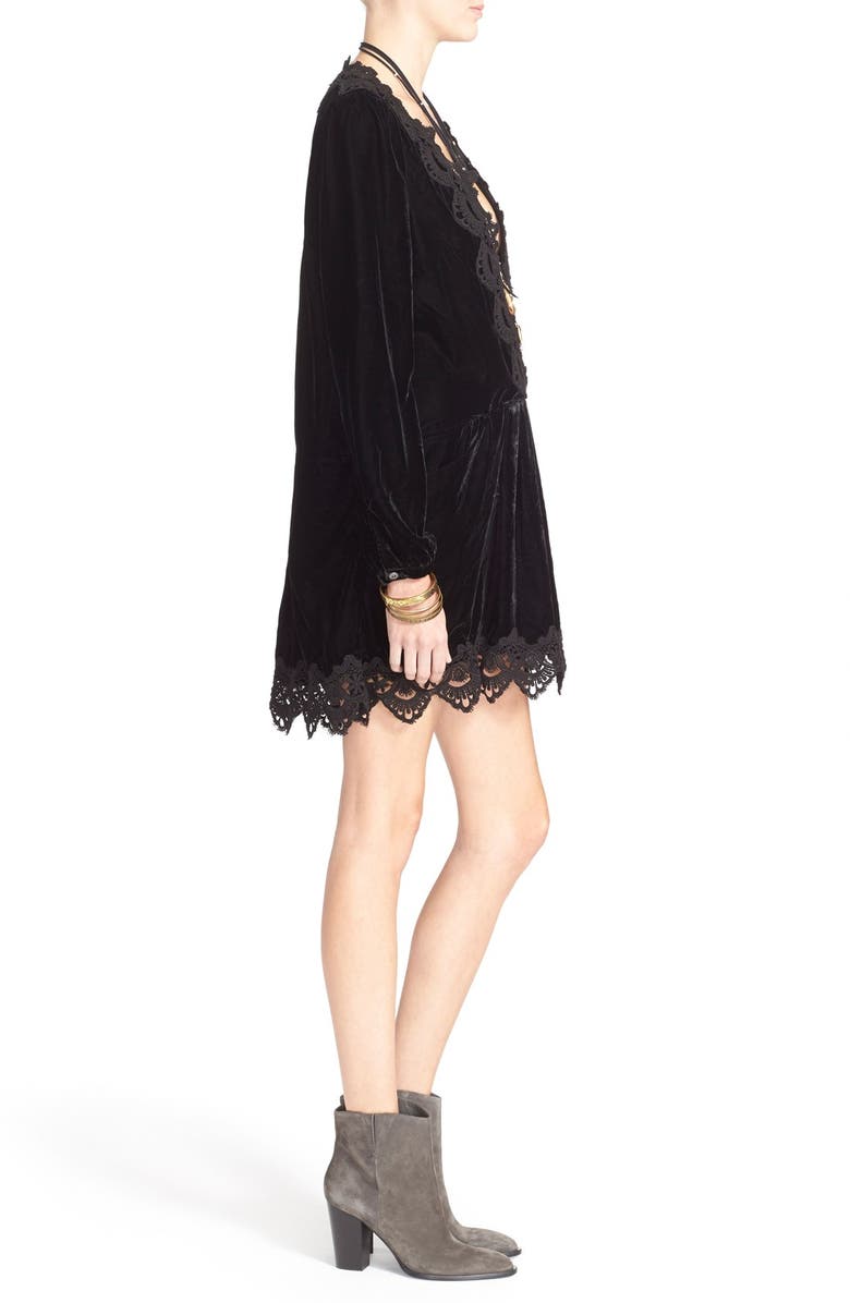 Free People 'Dreams' Lace Trim Tunic Dress, Alternate, color, 