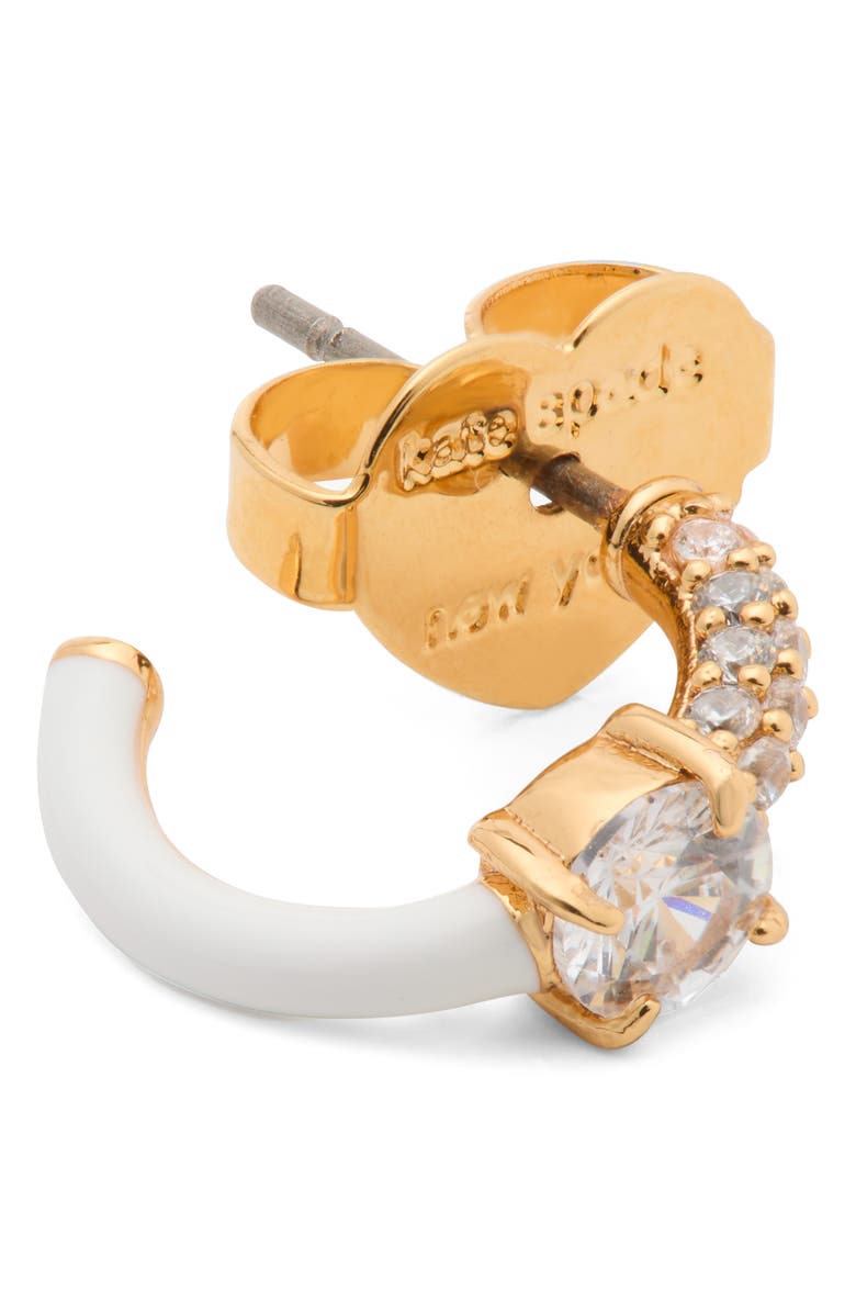 Kate Spade New York hint of shimmer crystal huggie hoop earrings, Alternate, color, 