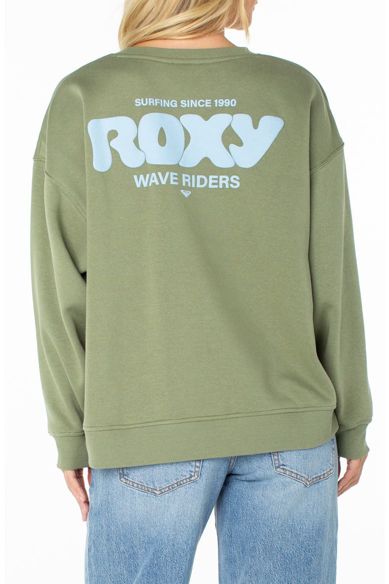 Morning Stroll Oversize Logo Graphic Sweatshirt, Alternate, color, OIL GREEN