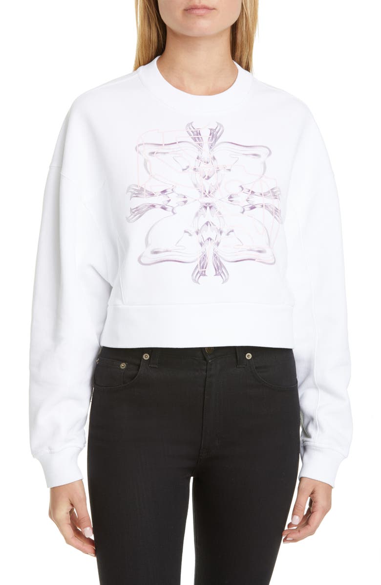 Givenchy Logo Crop Sweatshirt, Main, color, 