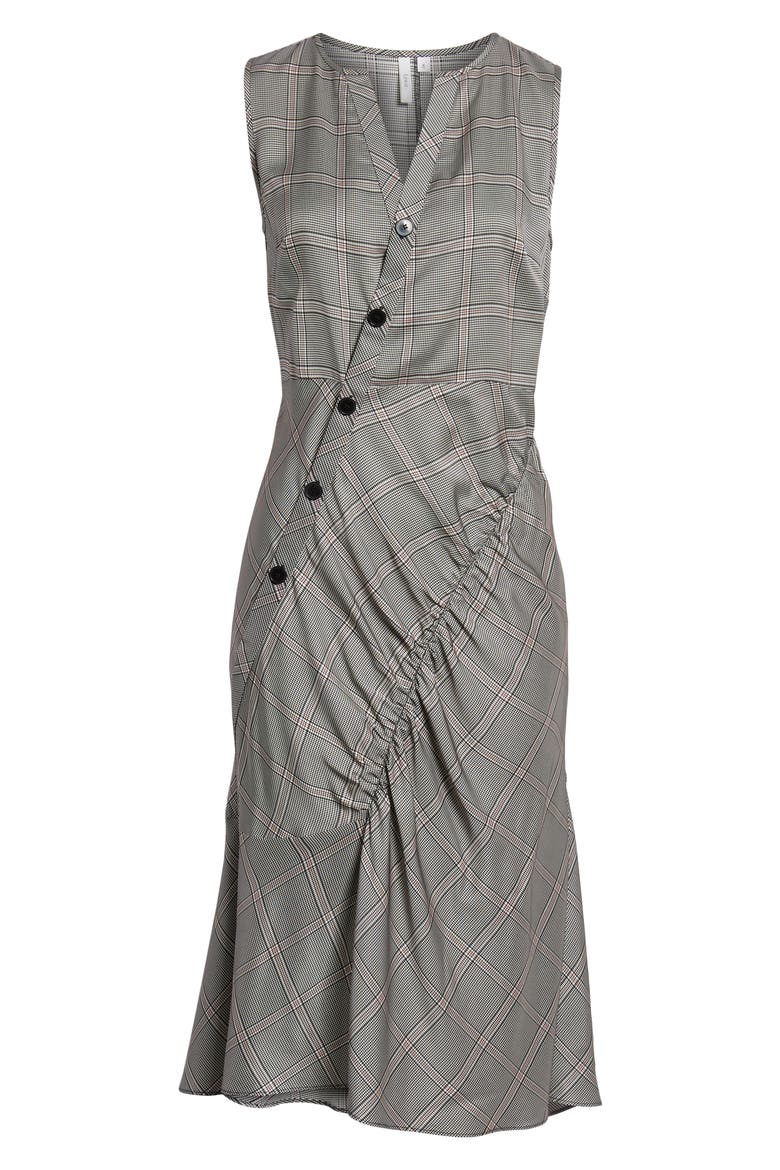 Seam Detail Sleeveless Check Dress, Alternate, color, BLACK YORK CHECK