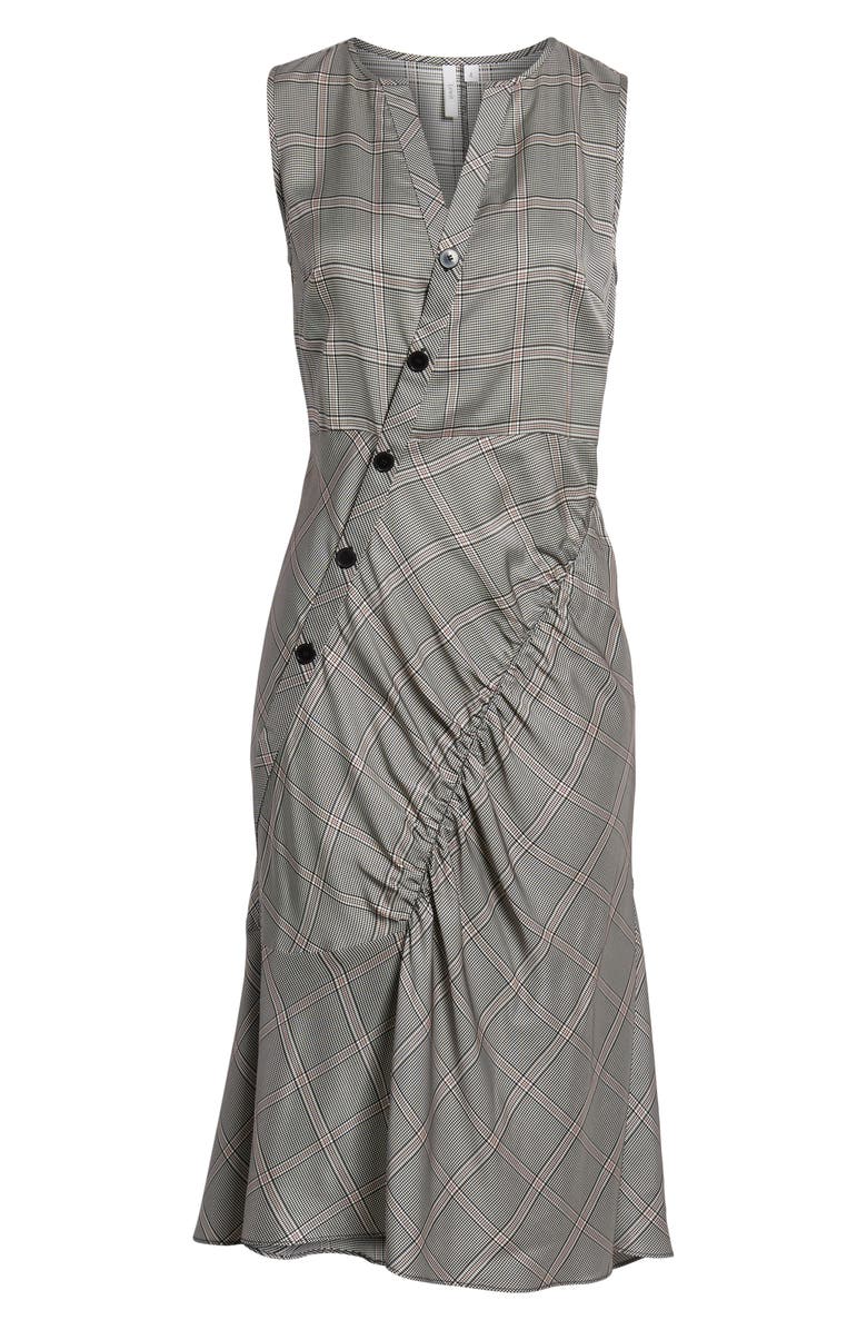 Lewit Seam Detail Sleeveless Check Dress, Alternate, color, 