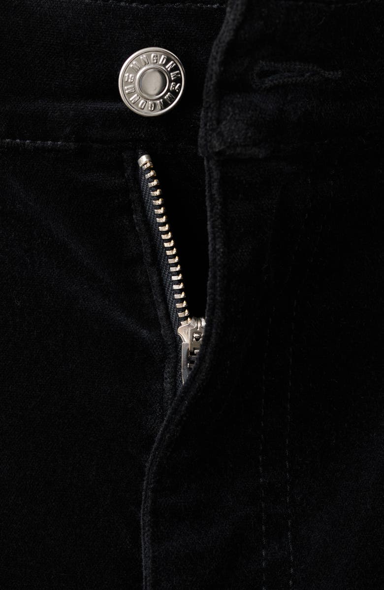 MANGO Wide Leg Velvet Jeans, Alternate, color, Black