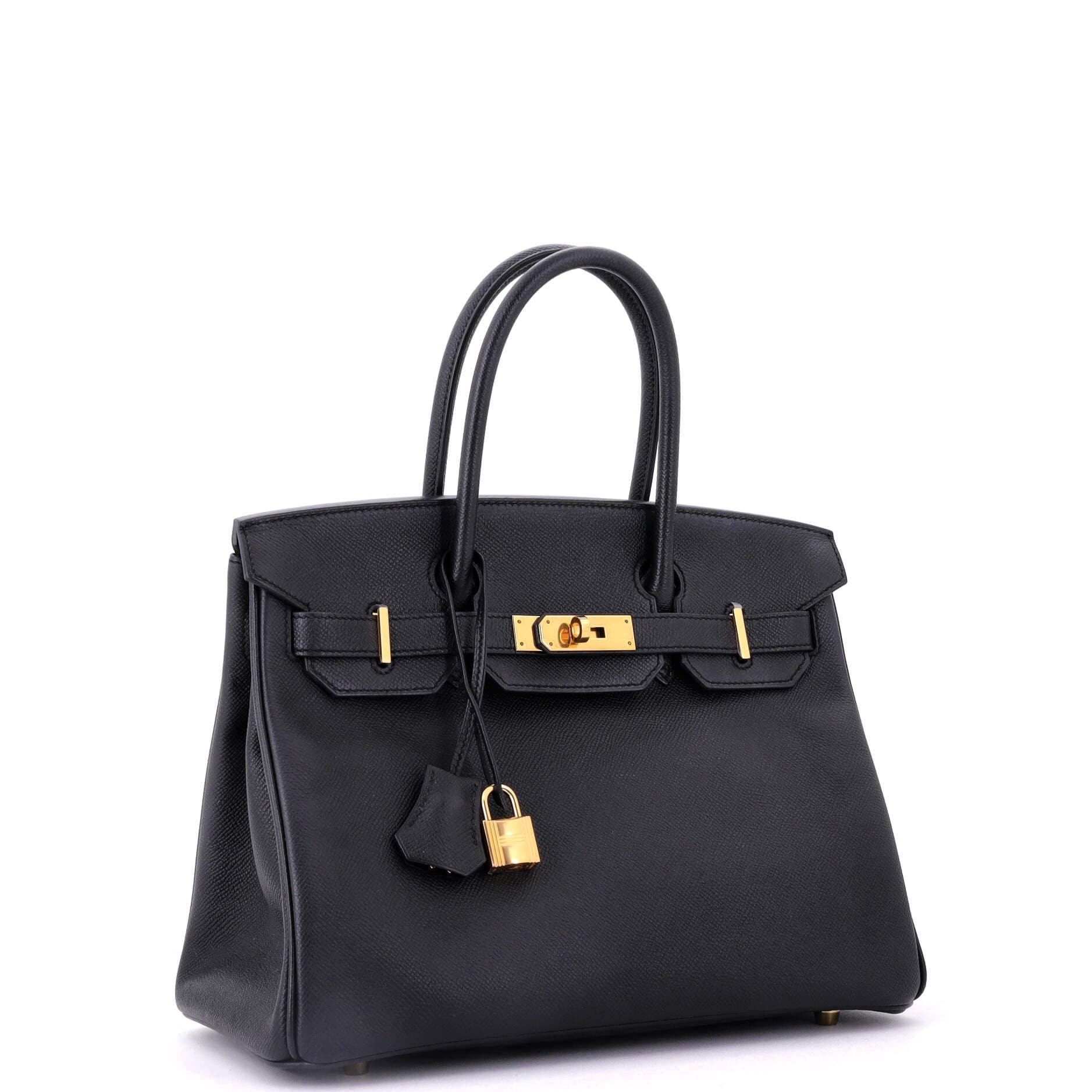 Pre-Owned Hermes Birkin Handbag Black Epsom with Gold Hardware 30, Alternate, color, 