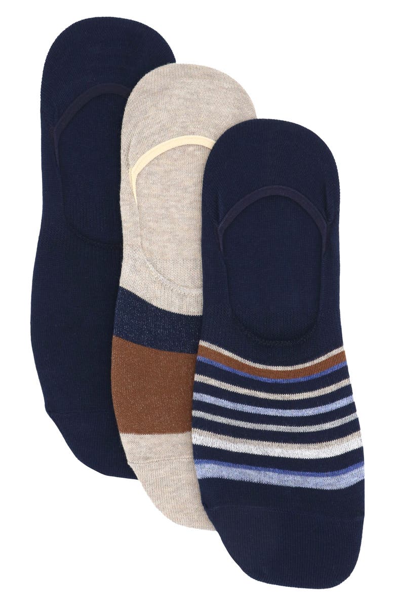 Lorenzo Uomo Assorted No Show Socks - Pack of 3, Main, color, 