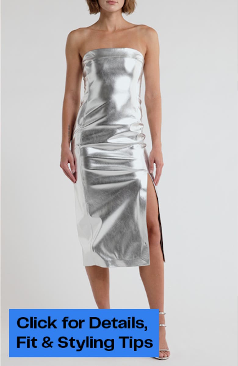 Kelly Metallic Faux Leather Skirt, sales video thumbnail