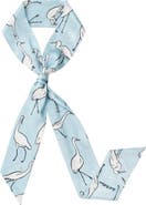 Lost Pattern "Little Egret" Silk Neck Bow Scarf