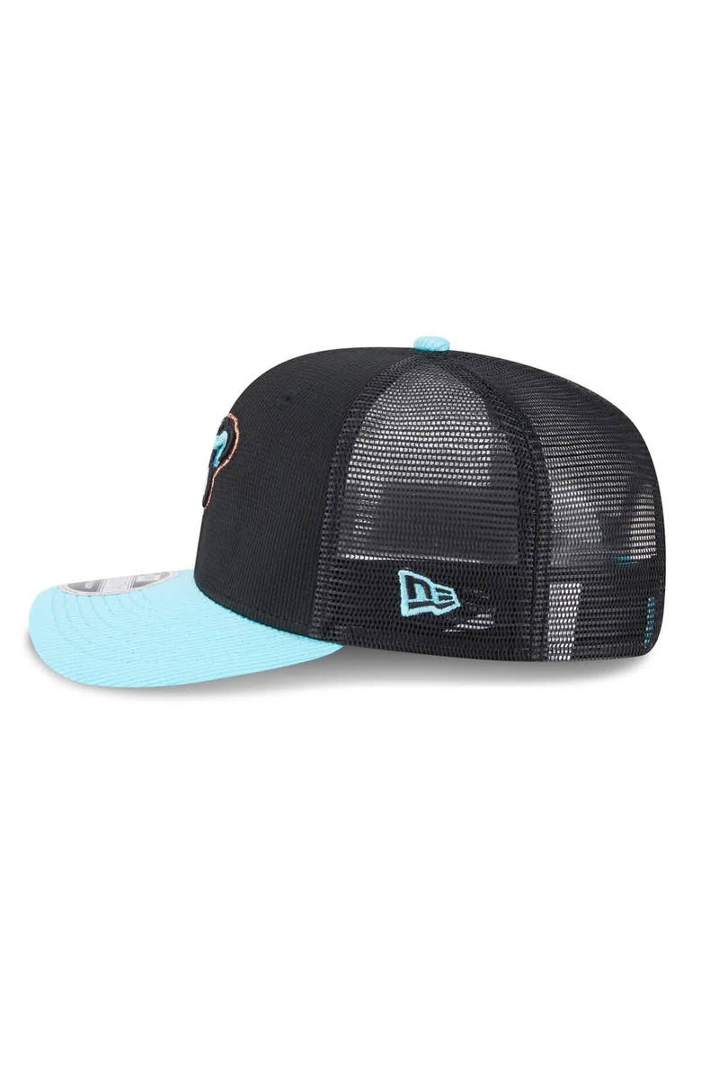 New Era Men's New Era  Black/Light Blue Arizona Diamondbacks 2025 Batting Practice 9SEVENTY Stretch-Snap Trucker Hat, Alternate, color, 