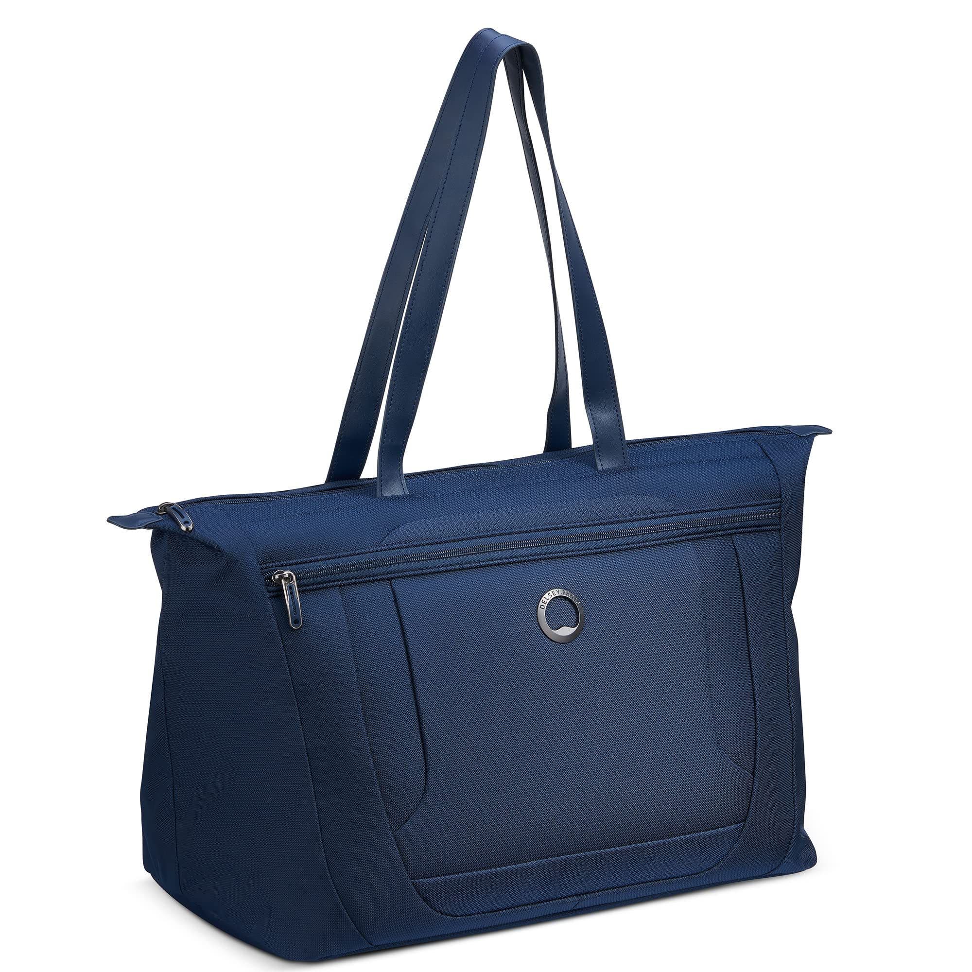 Delsey Paris Helium DLX Softside 2 Piece Set Weekender Tote Bag & 20" Carry-On, Alternate, color, Navy
