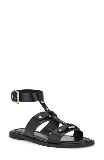 Nine West Jouise Studded Gladiator Sandal In Black 001