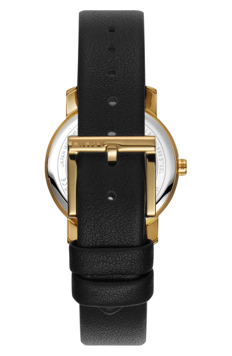 GEVRIL 316L Leather Strap Watch, Alternate, color, Black