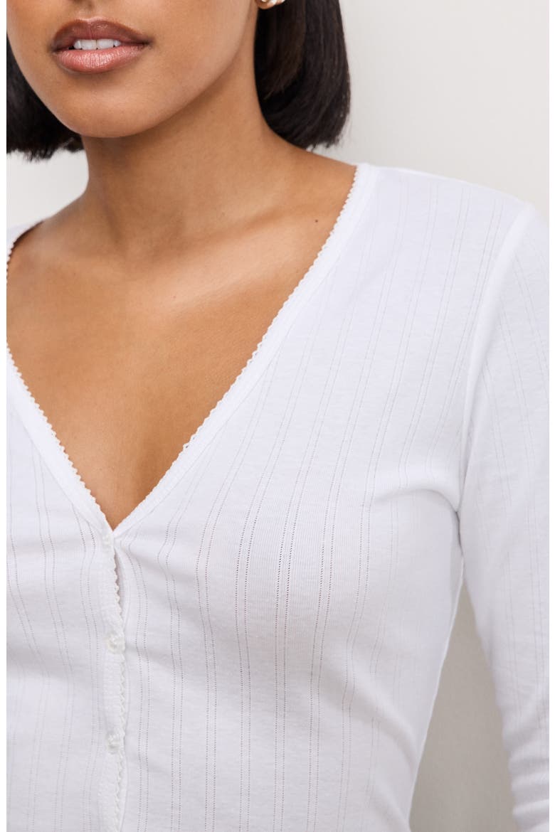 Pointelle Crop Cardigan, Alternate, color, WHITE