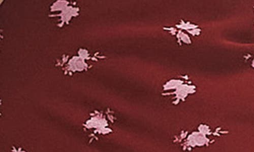Topshop Floral Ruffle Draped Maxi Dress In Burgundy