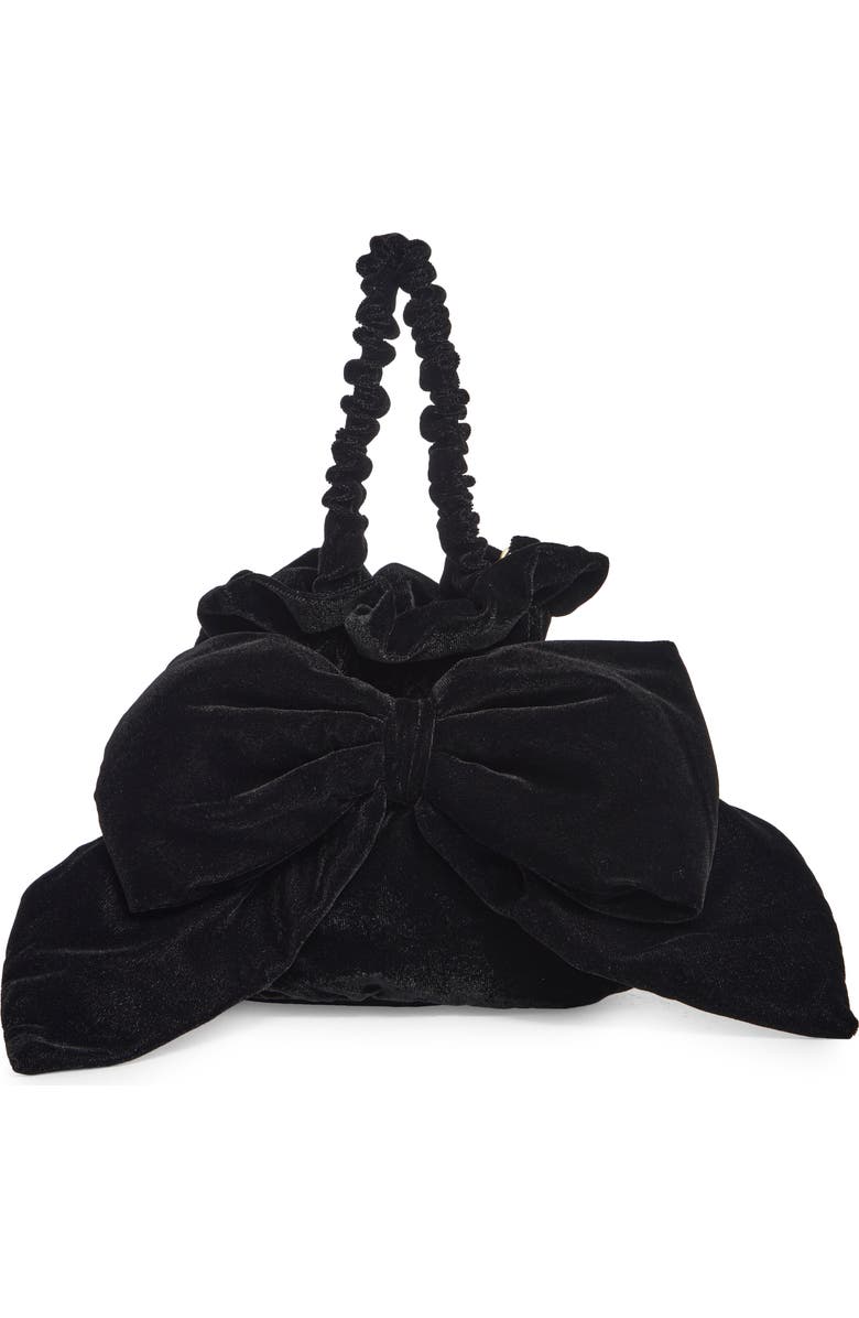Free People Belle Velvet Bow Bag, Main, color, Black