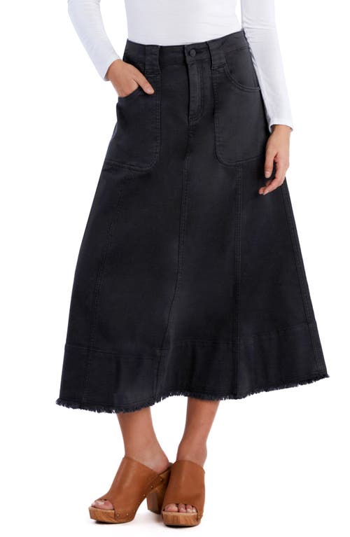 WASH LAB DENIM WASH LAB DENIM PATCH POCKET DENIM MIDI SKIRT 